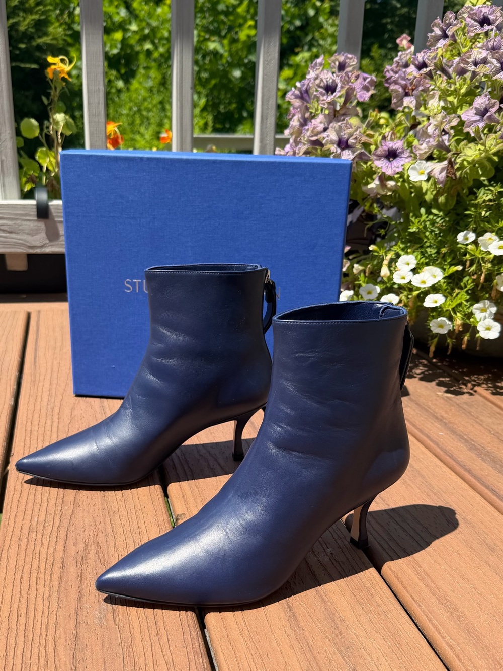 Stuart Weitzman Size 6 M Midnight Reims Juniper Boots Booties EUC - Picture 2 of 6